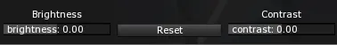 The Brightness and Contrast sliders, both at 0.00, with the Reset button between them.