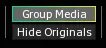 The Group Media toggle, outlined in green as enabled, which groups each original media file with its .vci version.