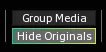 The Hide Originals toggle, outlined in green as enabled, which masks original media files to show only their .vci versions.