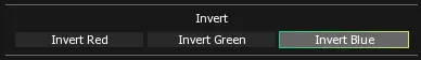 The Invert section with the Invert Red, Invert Green and Invert Blue toggles, Invert Blue switched on.