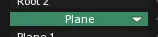 The Plane Screen entry in the Layers list, highlighted, with the small triangle on its right that collapses or expands it.