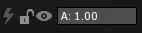 The lightning, lock and eye toggles set right of each Screen and Layer, followed by the Alpha slider at A: 1.00.
