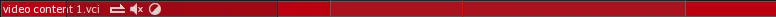 A red Media Clip named video content 1.vci on a Layer track, with status icons after its name.
