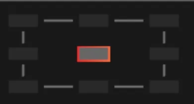 The reference point locator, a grid of nine anchor points with the center one selected, the default for position and size.