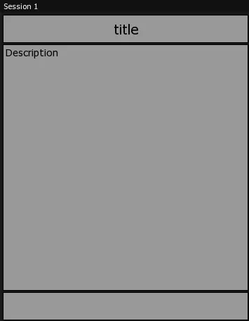 The Session panel, split into a title bar, a Description area in the middle and an empty bottom strip for modifier keys.