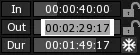 The Out time slider in edit mode, its timecode ready to be typed.